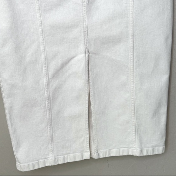 Madewell High Slit Denim Midi Skirt White Button Front Size 31 Style H8851 - Picture 8 of 16